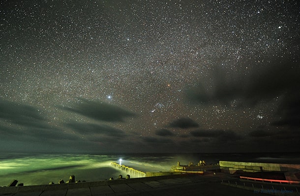 青ヶ島の三宝港で見える星空